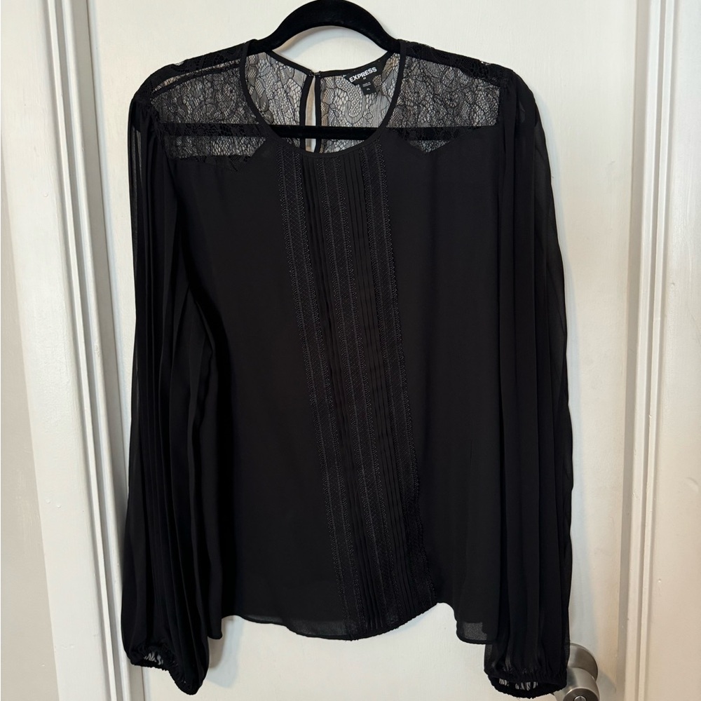 Express long sleeve top with sheer sleeves size XL